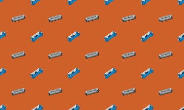 Farklı aksesuarlara sahip renkli arkaplan