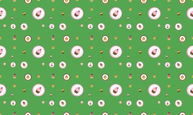 Farklı aksesuarlara sahip renkli arkaplan