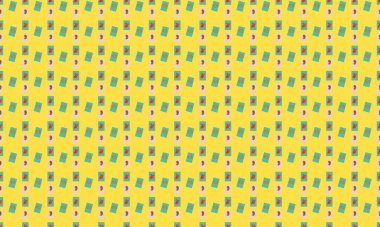 Farklı aksesuarlara sahip renkli arkaplan