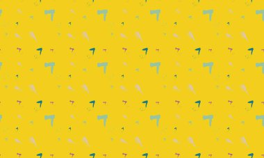 Farklı aksesuarlara sahip renkli arkaplan