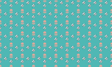 Farklı aksesuarlara sahip renkli arkaplan