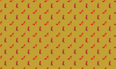 Farklı aksesuarlara sahip renkli arkaplan