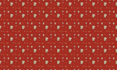 Farklı aksesuarlara sahip renkli arkaplan