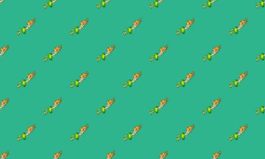 Farklı aksesuarlara sahip renkli arkaplan