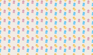 Farklı aksesuarlara sahip renkli arkaplan