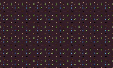 Farklı aksesuarlara sahip renkli arkaplan