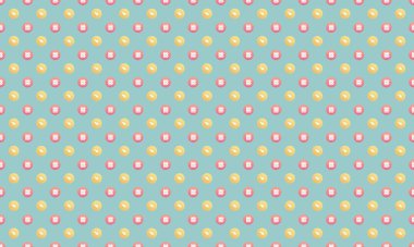 Farklı aksesuarlara sahip renkli arkaplan