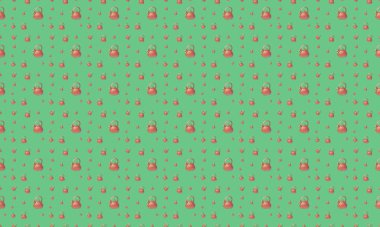 Farklı aksesuarlara sahip renkli arkaplan