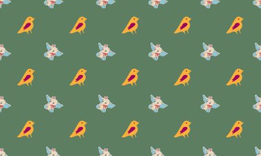 Farklı aksesuarlara sahip renkli arkaplan