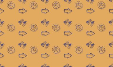 Farklı aksesuarlara sahip renkli arkaplan