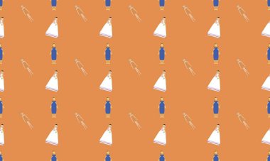 Farklı aksesuarlara sahip renkli arkaplan