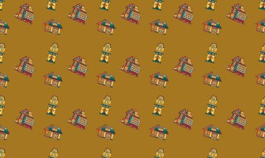 Farklı aksesuarlara sahip renkli arkaplan