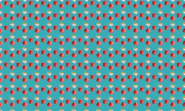 Farklı aksesuarlara sahip renkli arkaplan