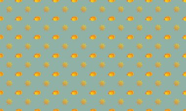 Farklı aksesuarlara sahip renkli arkaplan