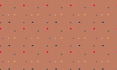 Farklı aksesuarlara sahip renkli arkaplan