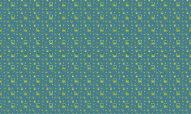 Farklı aksesuarlara sahip renkli arkaplan