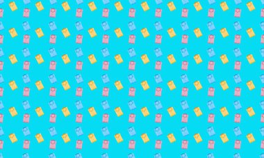 Farklı aksesuarlara sahip renkli arkaplan