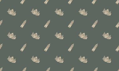 Farklı aksesuarlara sahip renkli arkaplan