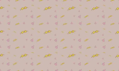 Farklı aksesuarlara sahip renkli arkaplan