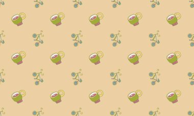 Farklı aksesuarlara sahip renkli arkaplan