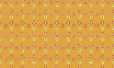 Farklı aksesuarlara sahip renkli arkaplan