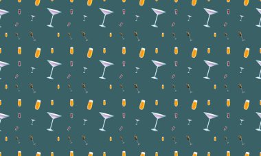 Farklı aksesuarlara sahip renkli arkaplan