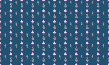 Farklı aksesuarlara sahip renkli arkaplan