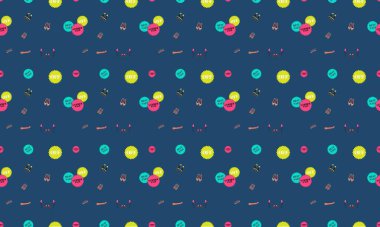 Farklı aksesuarlara sahip renkli arkaplan