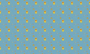 Farklı aksesuarlara sahip renkli arkaplan