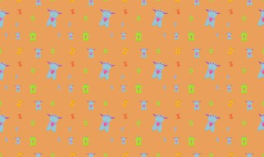 Farklı aksesuarlara sahip renkli arkaplan