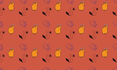 Farklı aksesuarlara sahip renkli arkaplan