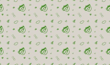 Farklı aksesuarlara sahip renkli arkaplan