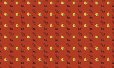 Farklı aksesuarlara sahip renkli arkaplan