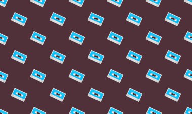 Farklı aksesuarlara sahip renkli arkaplan