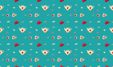 Farklı aksesuarlara sahip renkli arkaplan