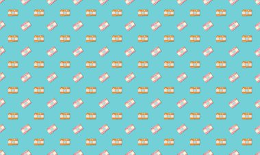 Farklı aksesuarlara sahip renkli arkaplan