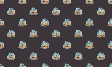 Farklı aksesuarlara sahip renkli arkaplan