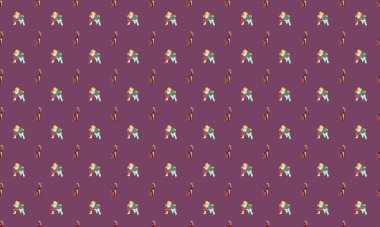 Farklı aksesuarlara sahip renkli arkaplan