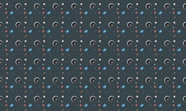 Farklı aksesuarlara sahip renkli arkaplan