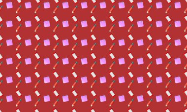 Farklı aksesuarlara sahip renkli arkaplan