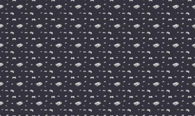 Farklı aksesuarlara sahip renkli arkaplan