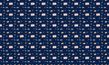 Farklı aksesuarlara sahip renkli arkaplan