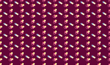 Farklı aksesuarlara sahip renkli arkaplan