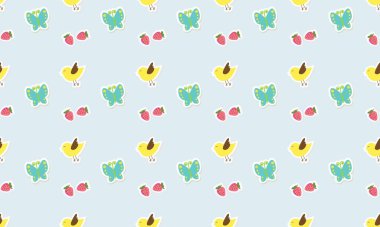 Farklı aksesuarlara sahip renkli arkaplan