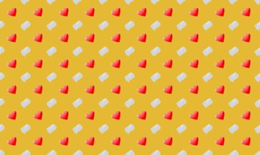 Farklı aksesuarlara sahip renkli arkaplan