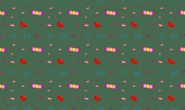 Farklı aksesuarlara sahip renkli arkaplan