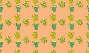 Farklı aksesuarlara sahip renkli arkaplan