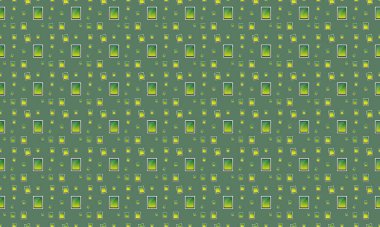 Farklı aksesuarlara sahip renkli arkaplan