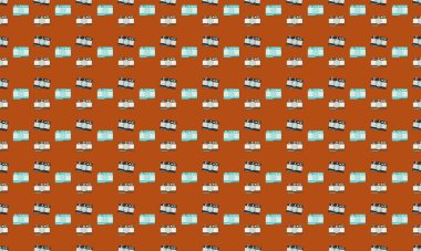 Farklı aksesuarlara sahip renkli arkaplan