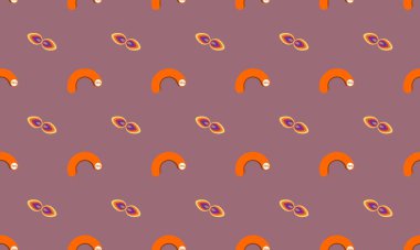 Farklı aksesuarlara sahip renkli arkaplan